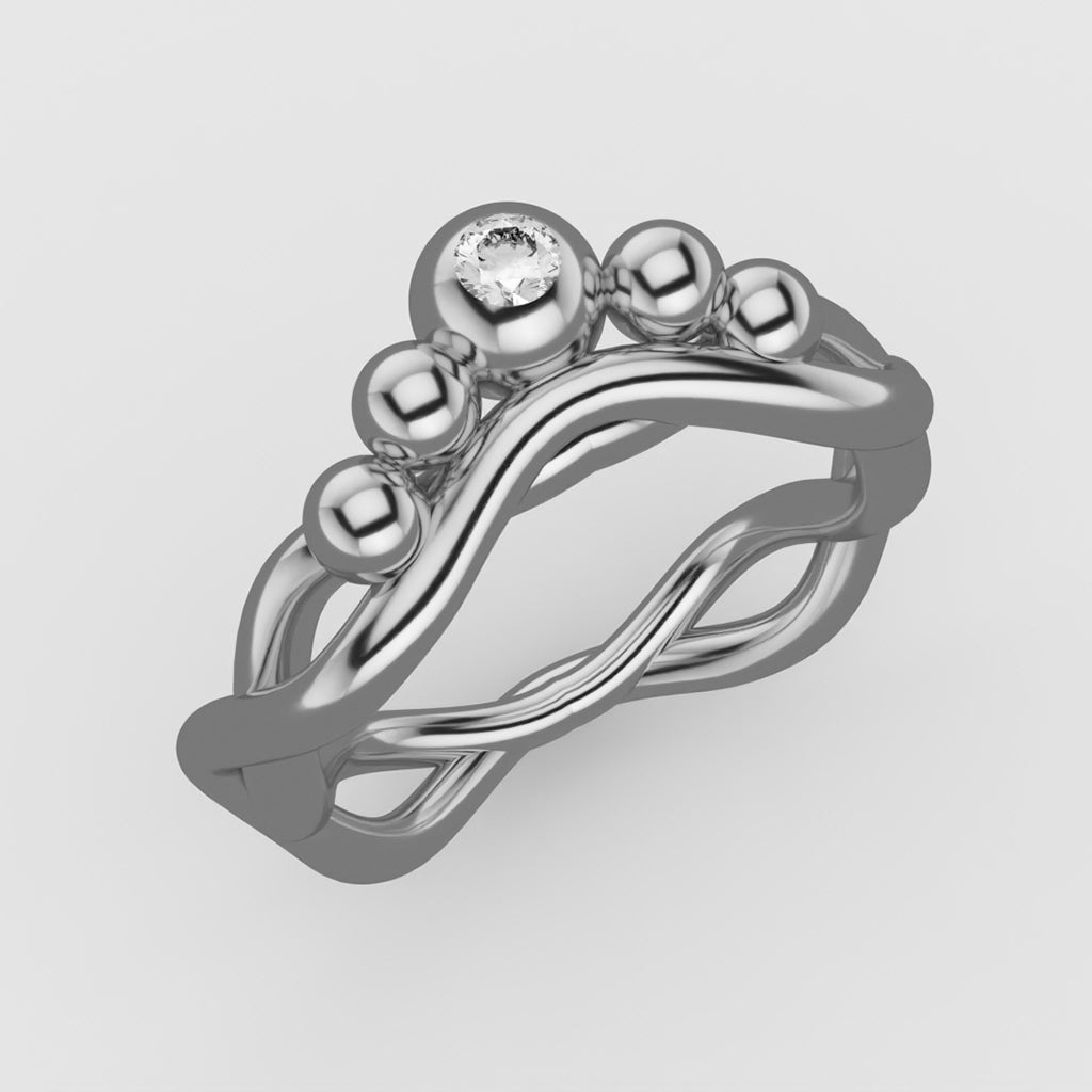 Bague main dans la main Or blanc 18 carats