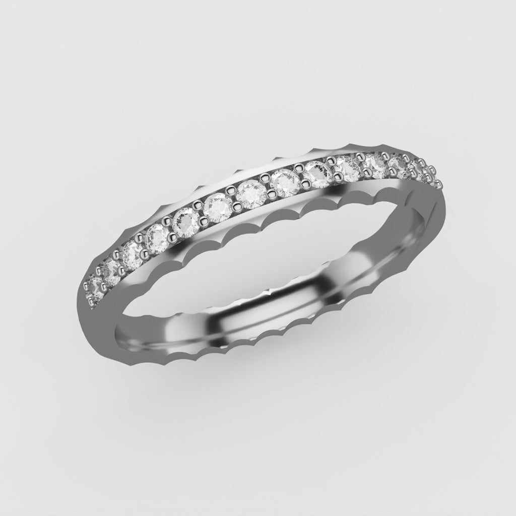 Alliance "Je suis croque de toi" Or blanc 18 carats - Diamants de laboratoire