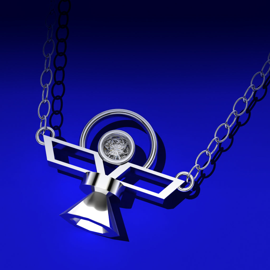 Collier Archange en argent 925 et diamant de laboratoire (Ou sur devis et sur commande en or)