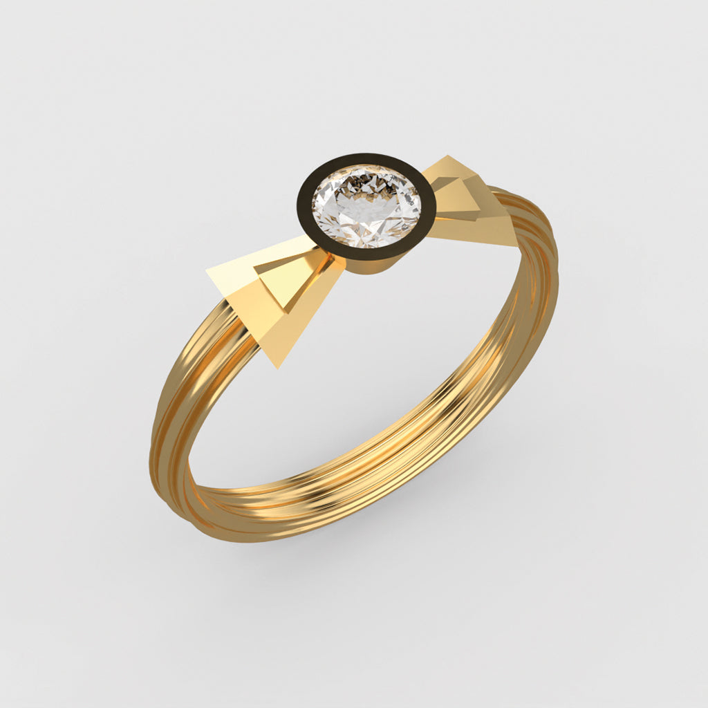 Noeud coco en or jaune 18 carats