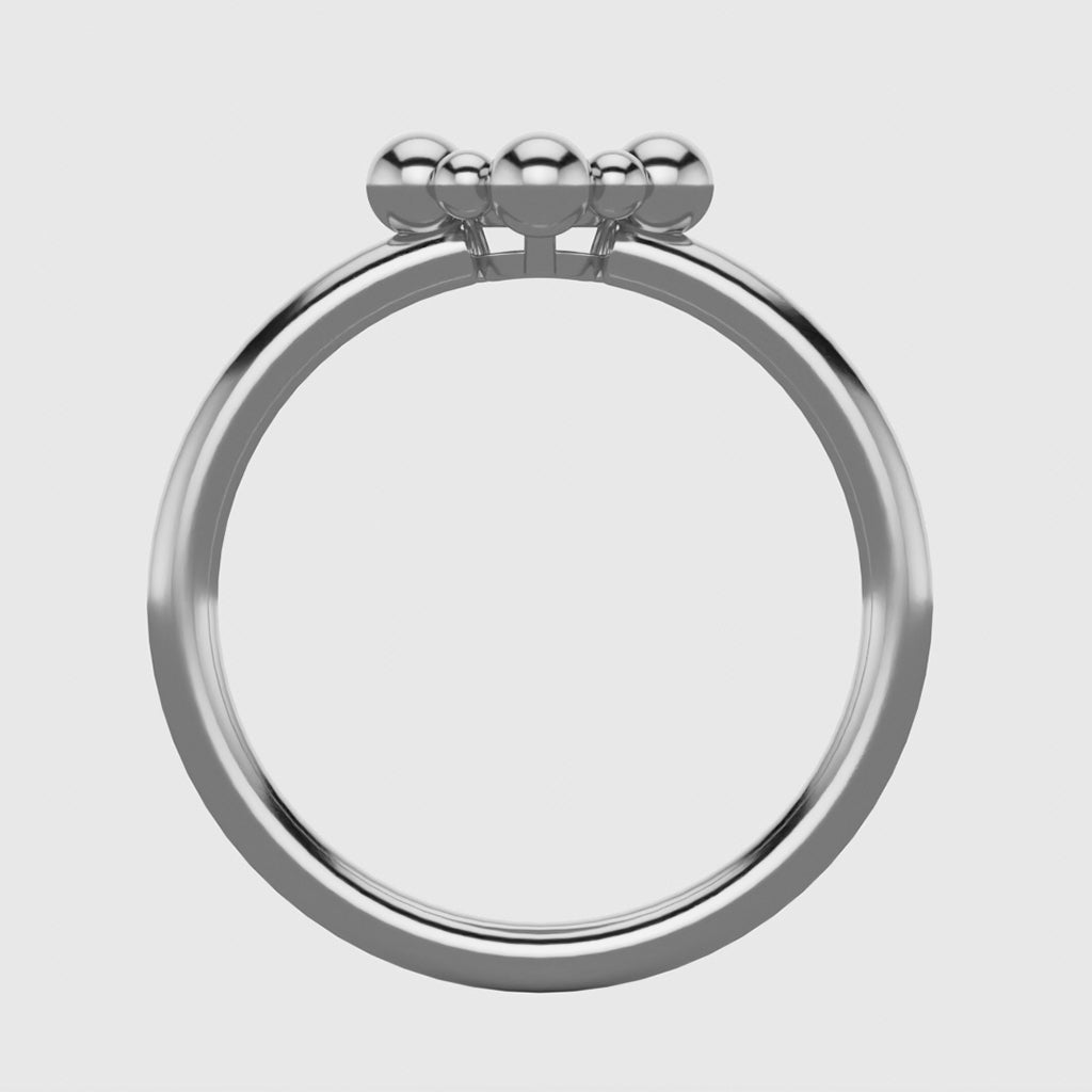 Solitaire fleur de perles en or blanc 18 carats