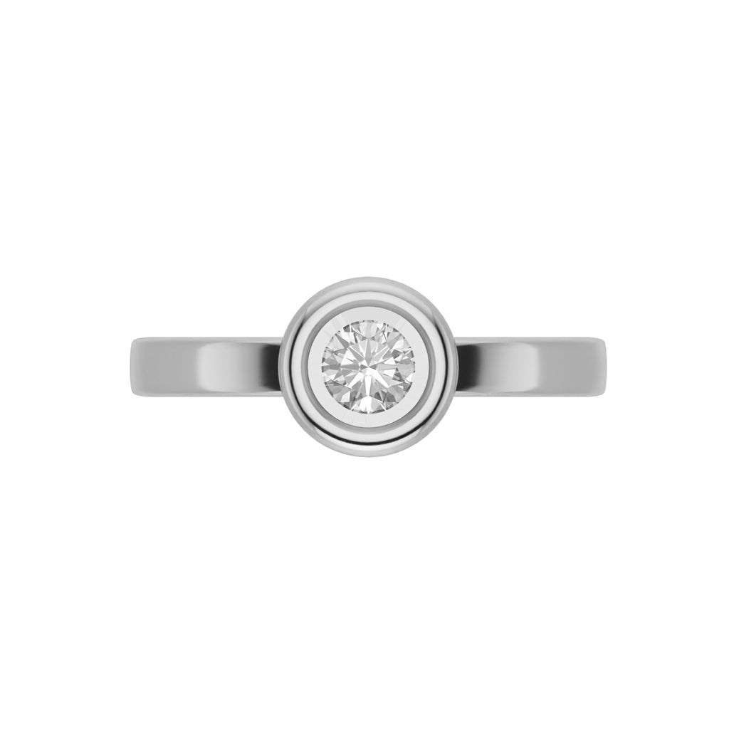 LUNE DE DIAMANT SOLITAIRE en or blanc 18 carats - Diamant de laboratoire