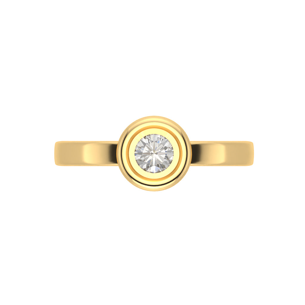 LUNE DE DIAMANT SOLITAIRE en or jaune 18 carats - Diamant de laboratoire