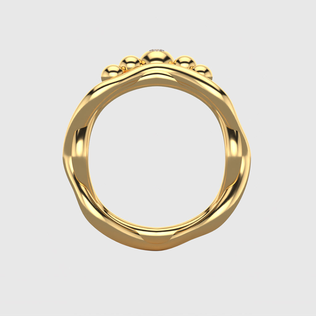 Anillo Mano en Mano Oro Amarillo 18k - Diamante de Laboratorio