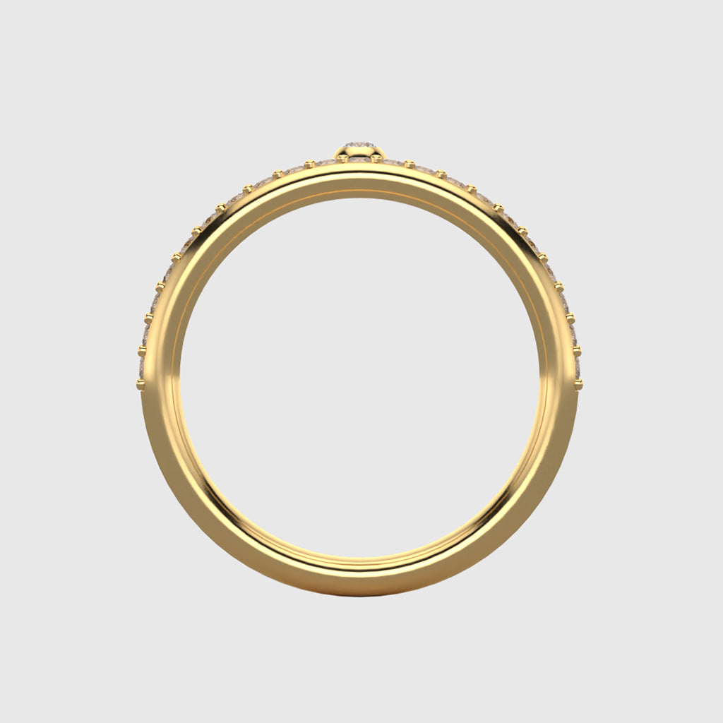 Mi dulce alianza de oro amarillo de 18 quilates con diamantes cultivados en laboratorio