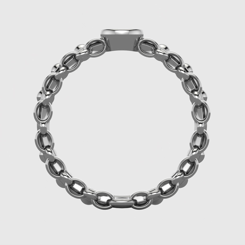 Félina solitaire in 18-carat white gold - Designed in the spirit of multiple rings