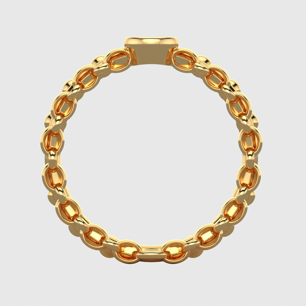 Solitaire Félina en or jaune 18 carats - Designée dans l'esprit des bagues multiples