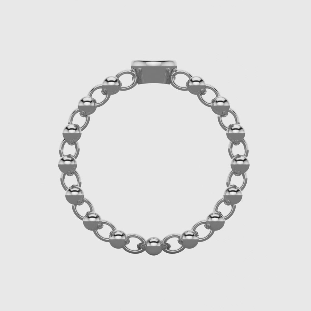 Bague Rock N Loev en or blanc 18 carats - Designée dans l'esprit des bagues multiples