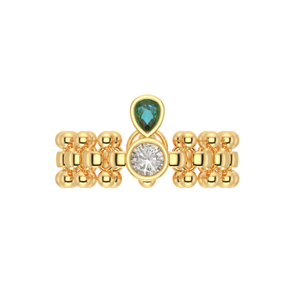 Bague Rock N Loev en or jaune 18 carats - Designée dans l'esprit des bagues multiples