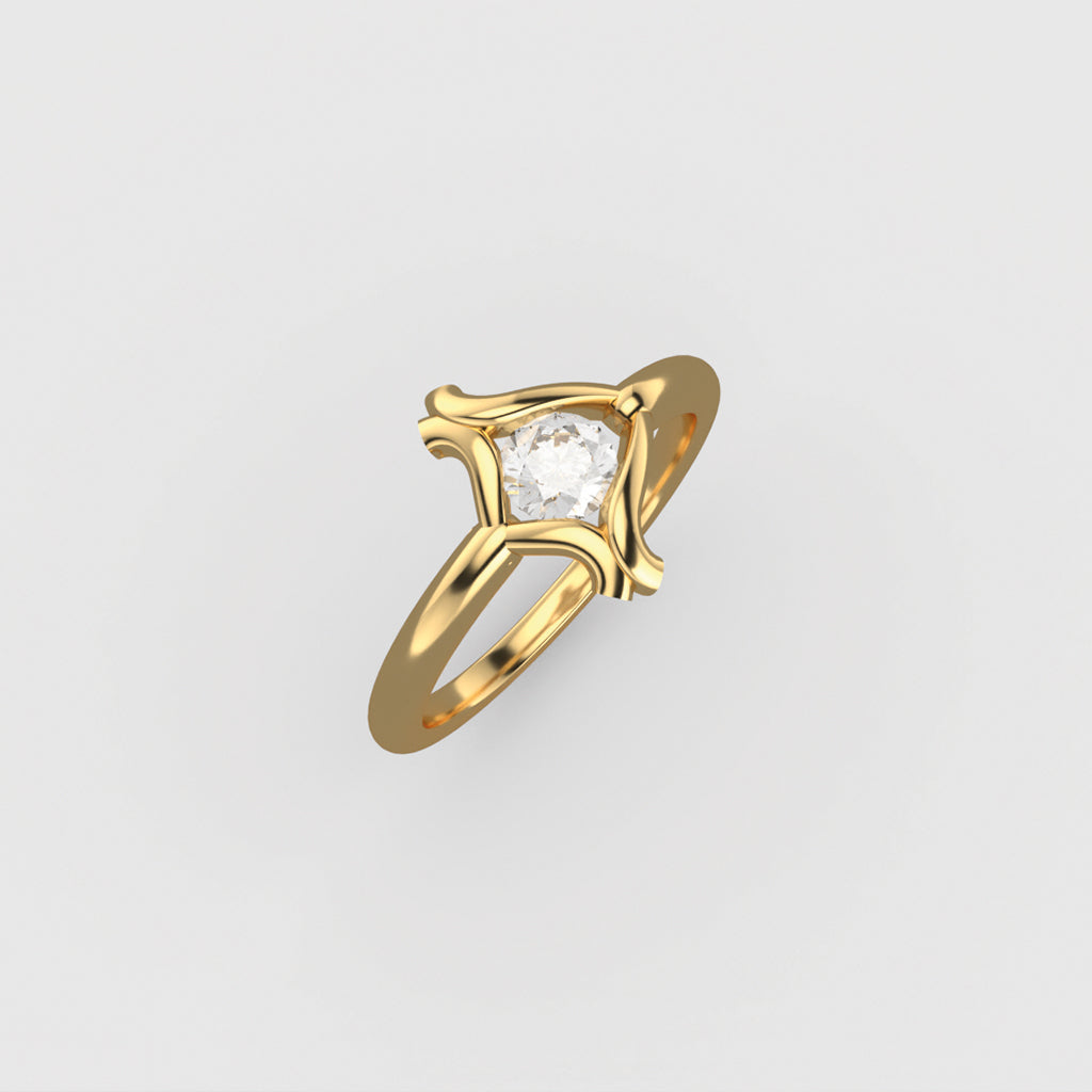 Solitaire Délicate Emotion en or jaune 18 carats