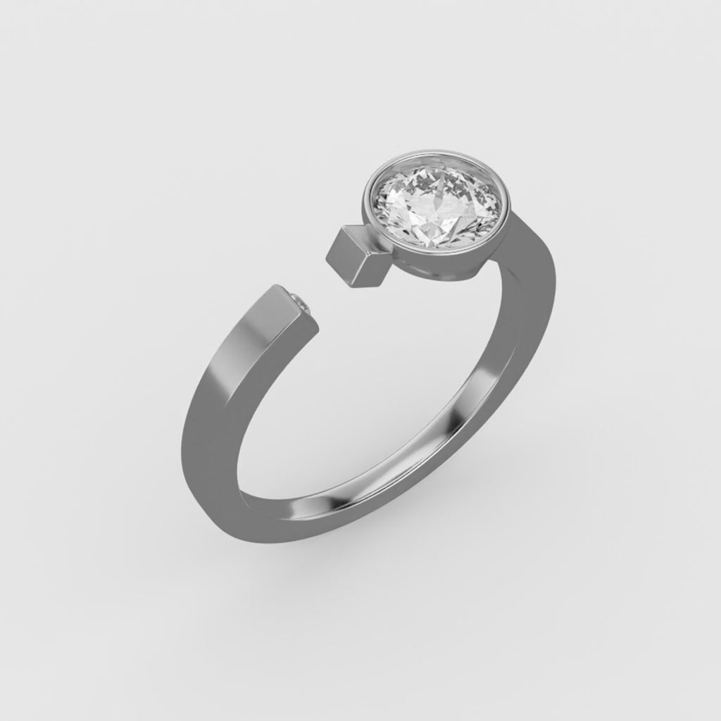 Simplement CARRE en or blanc 18 carats - Diamants de laboratoire