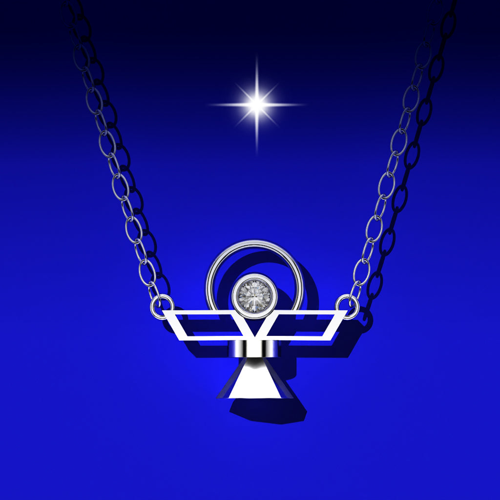 Collier Archange en argent 925 et diamant de laboratoire (Ou sur devis et sur commande en or)
