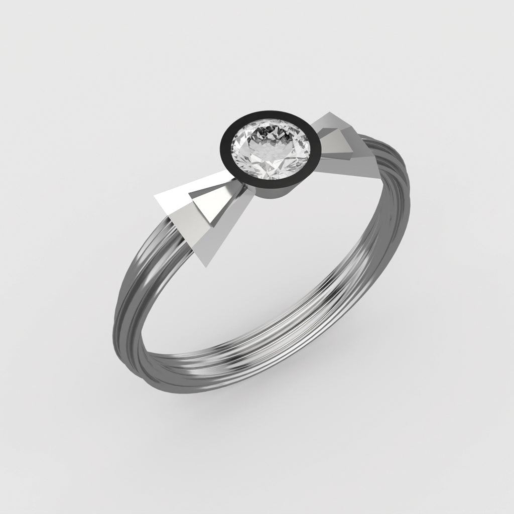 Noeud coco en or blanc 18 carats