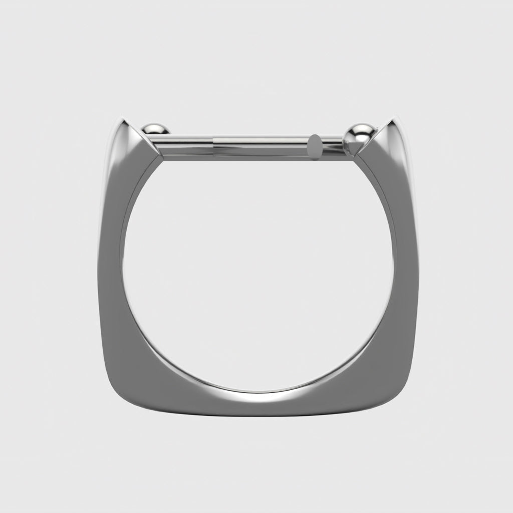 Chevalière 1.618 en argent 925 avec un diamant noir