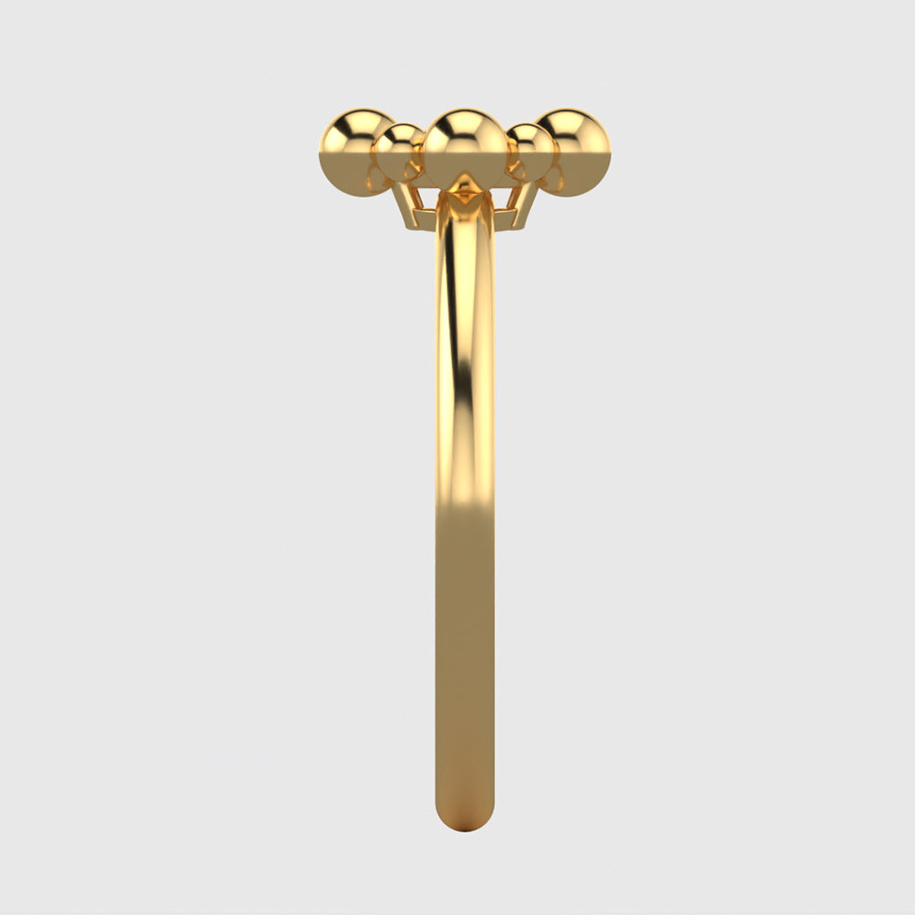 Solitaire fleur de perles en or jaune 18 carats