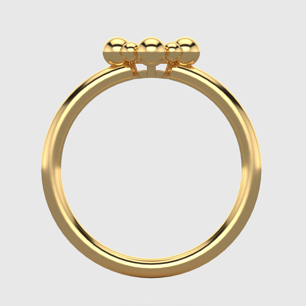 Solitaire fleur de perles en or jaune 18 carats