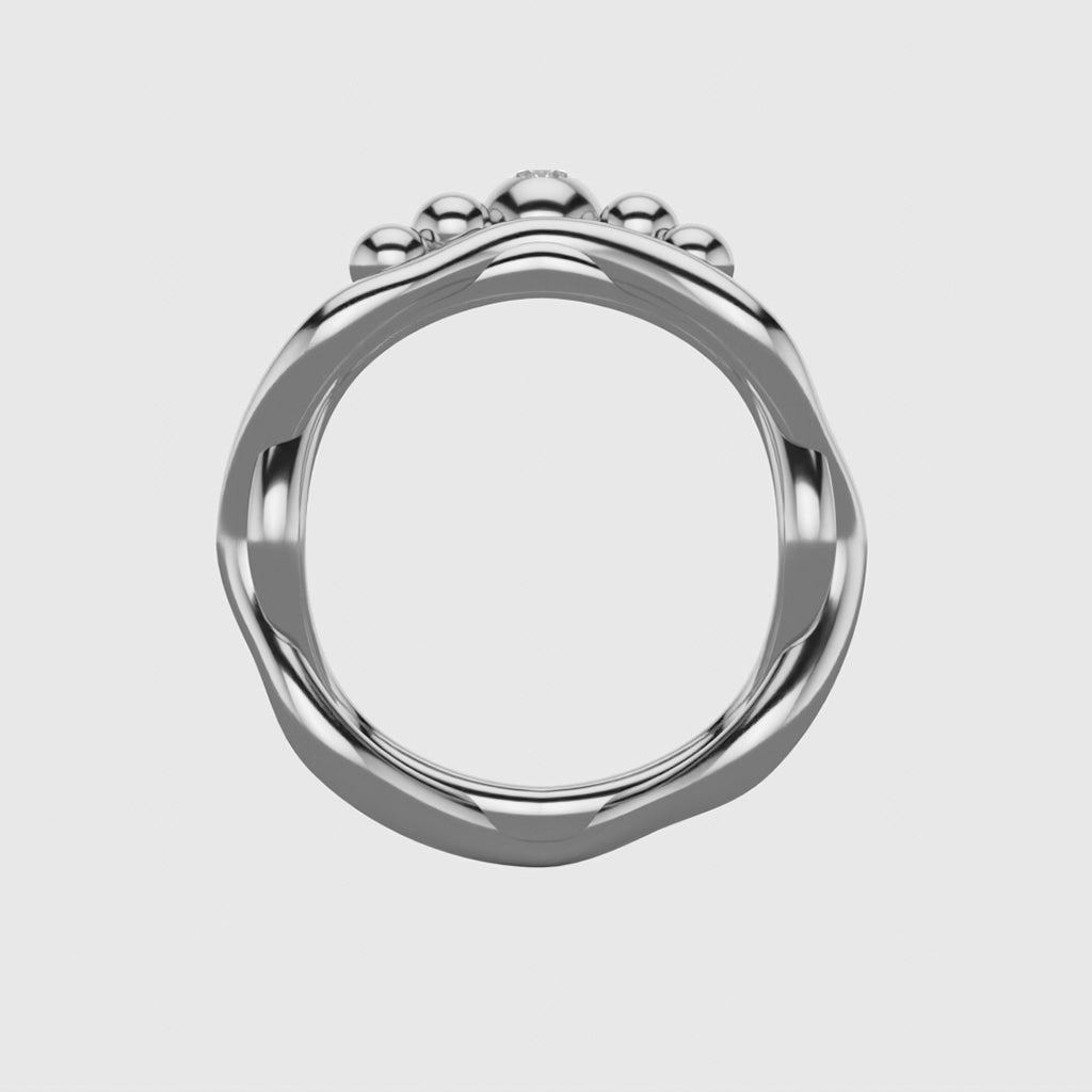 Bague main dans la main Or blanc 18 carats