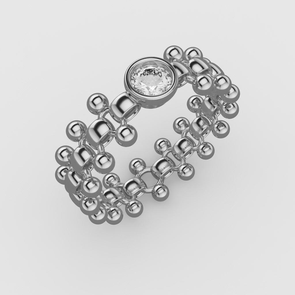 Rock N Love ring in 18 carat white gold - Designed with multiple rings in mind