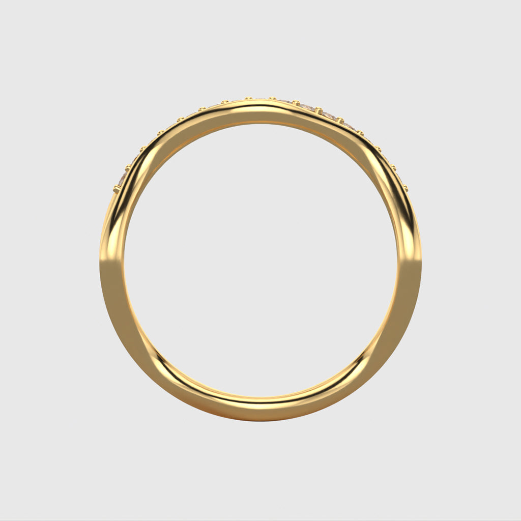 Show must go one wedding band 18 carat yellow gold - Lab diamonds