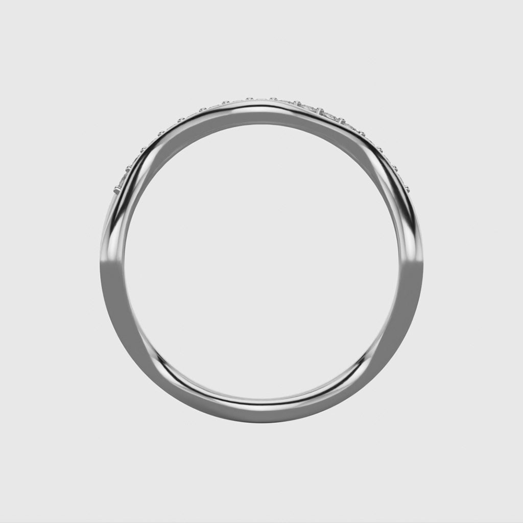 Show must go one wedding band 18 carat white gold - Lab-grown diamonds