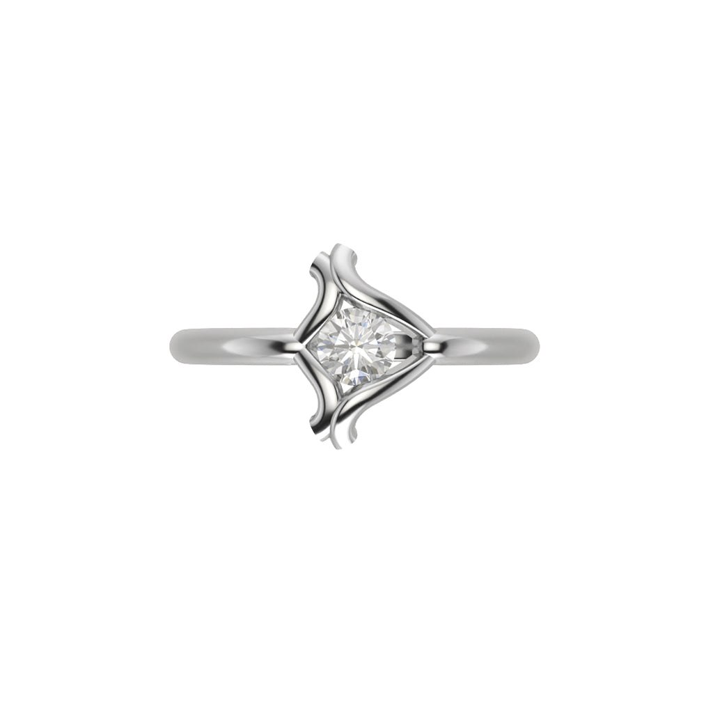 Solitaire Délicate Emotion en or blanc 18 carats