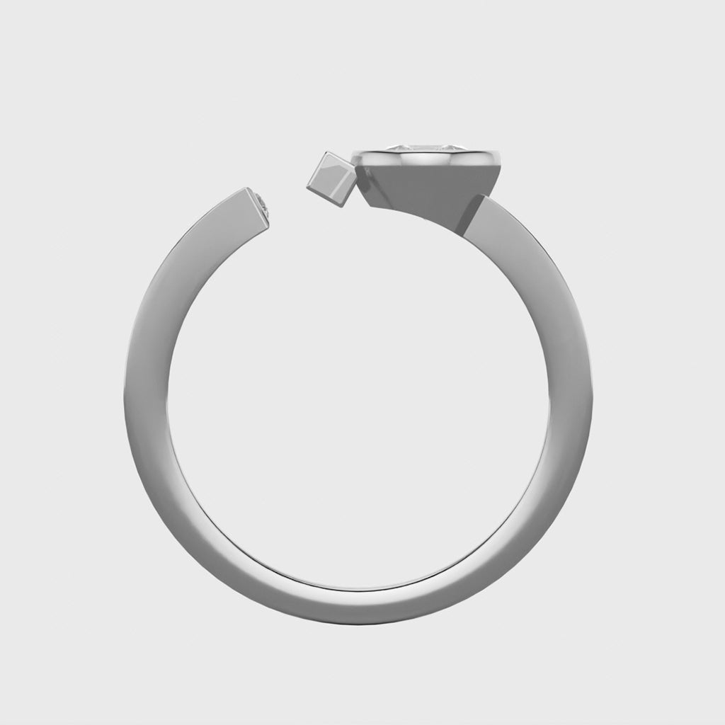 Simplement CARRE en or blanc 18 carats - Diamants de laboratoire