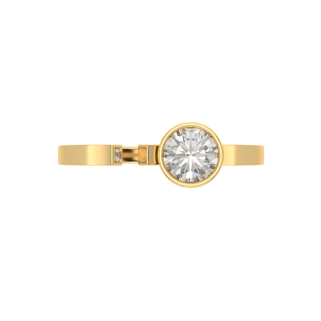 Simplement CARRE en or jaune 18 carats - Diamants de laboratoire